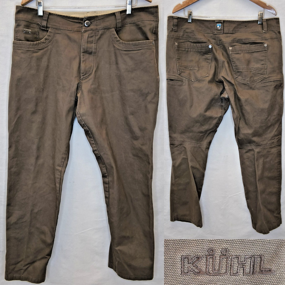 Kuhl The Law Jean Mens 38"x30" Brown Patina Heavy Canvas Hiking Comfort #W5579
